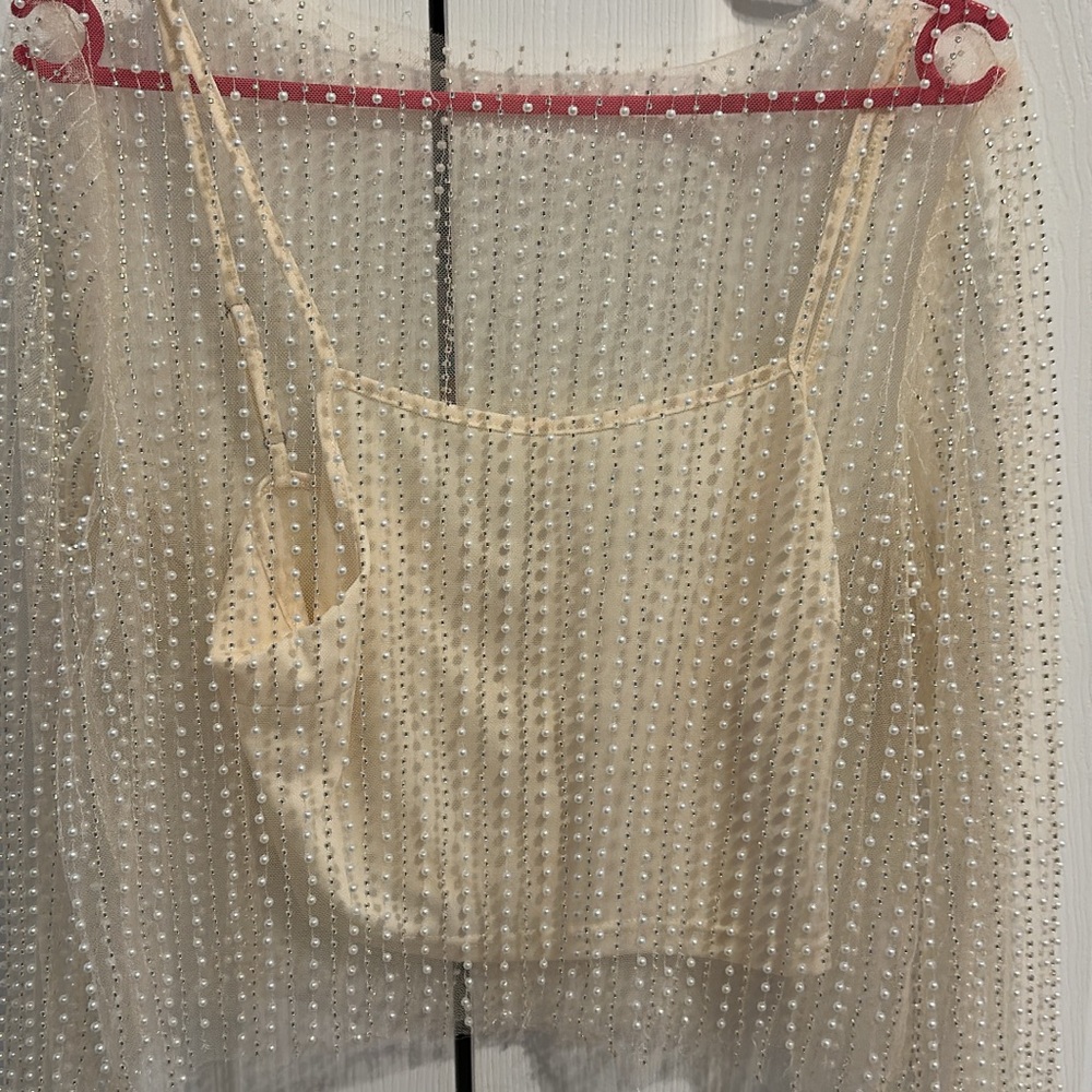 Sheer Pearl Embellished Top
